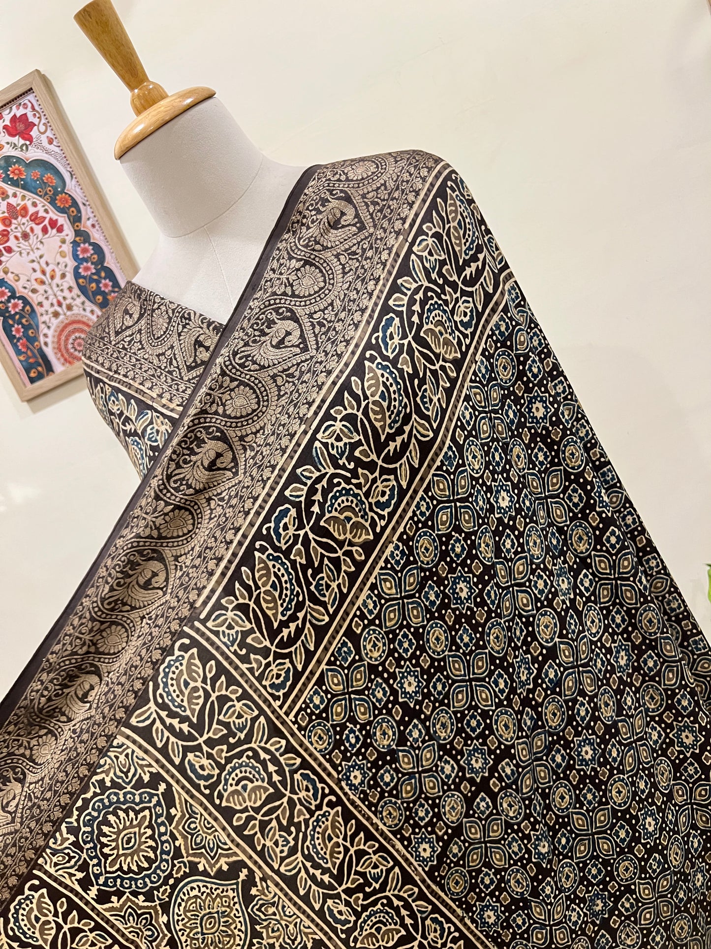 AJRAKH DOLA SILK SAREE (PH4477)