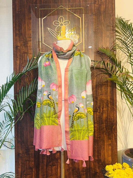 FINE CHANDERI SILK DUPATTA