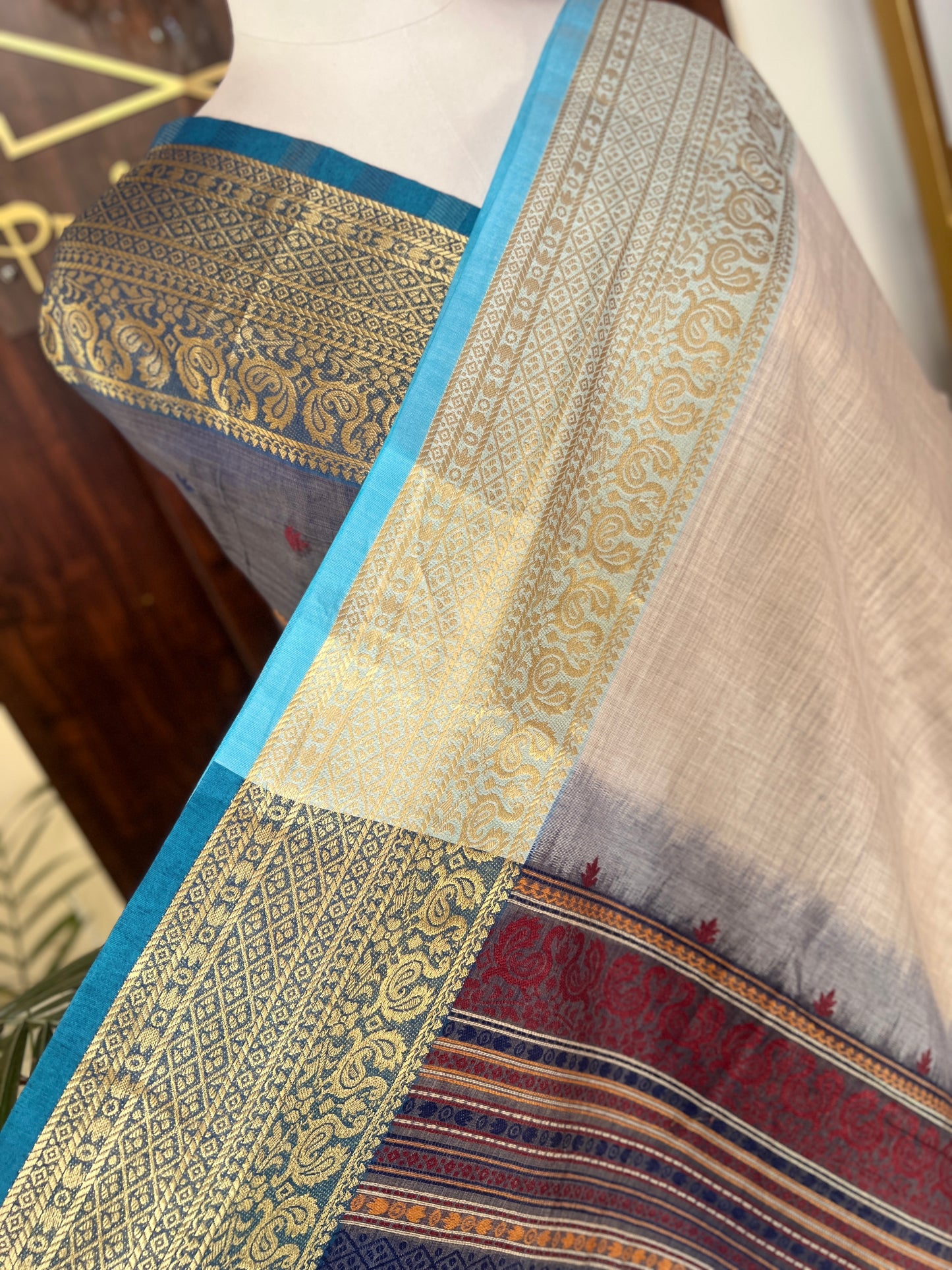 MOONGA COTTON JAMDANI SAREE