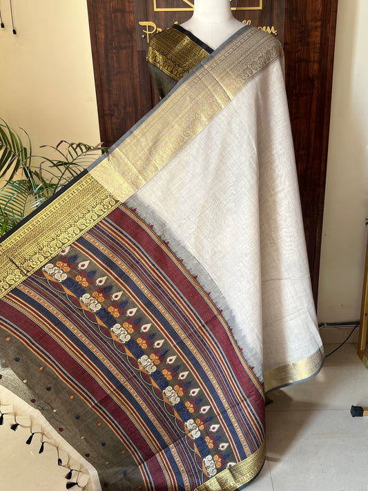 MOONGA COTTON JAMDANI SAREE