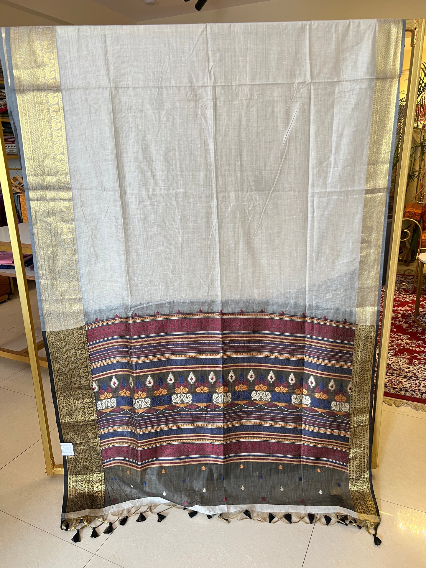 MOONGA COTTON JAMDANI SAREE