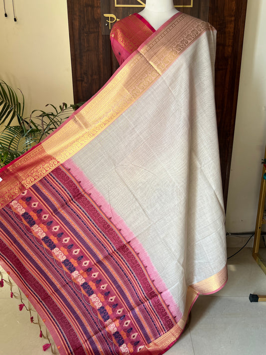 MOONGA COTTON JAMDANI SAREE