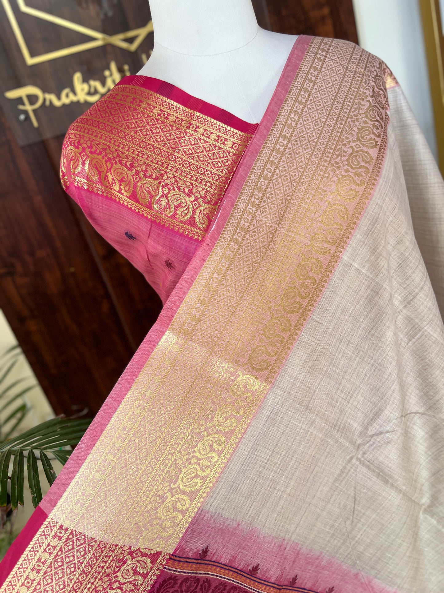 MOONGA COTTON JAMDANI SAREE