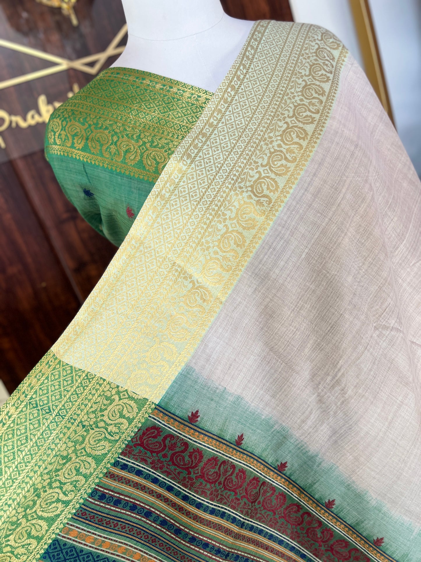 MOONGA COTTON JAMDANI SAREE