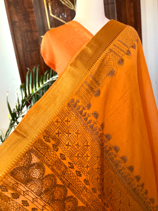 HANDLOOM COTTON CHANDERI SAREE