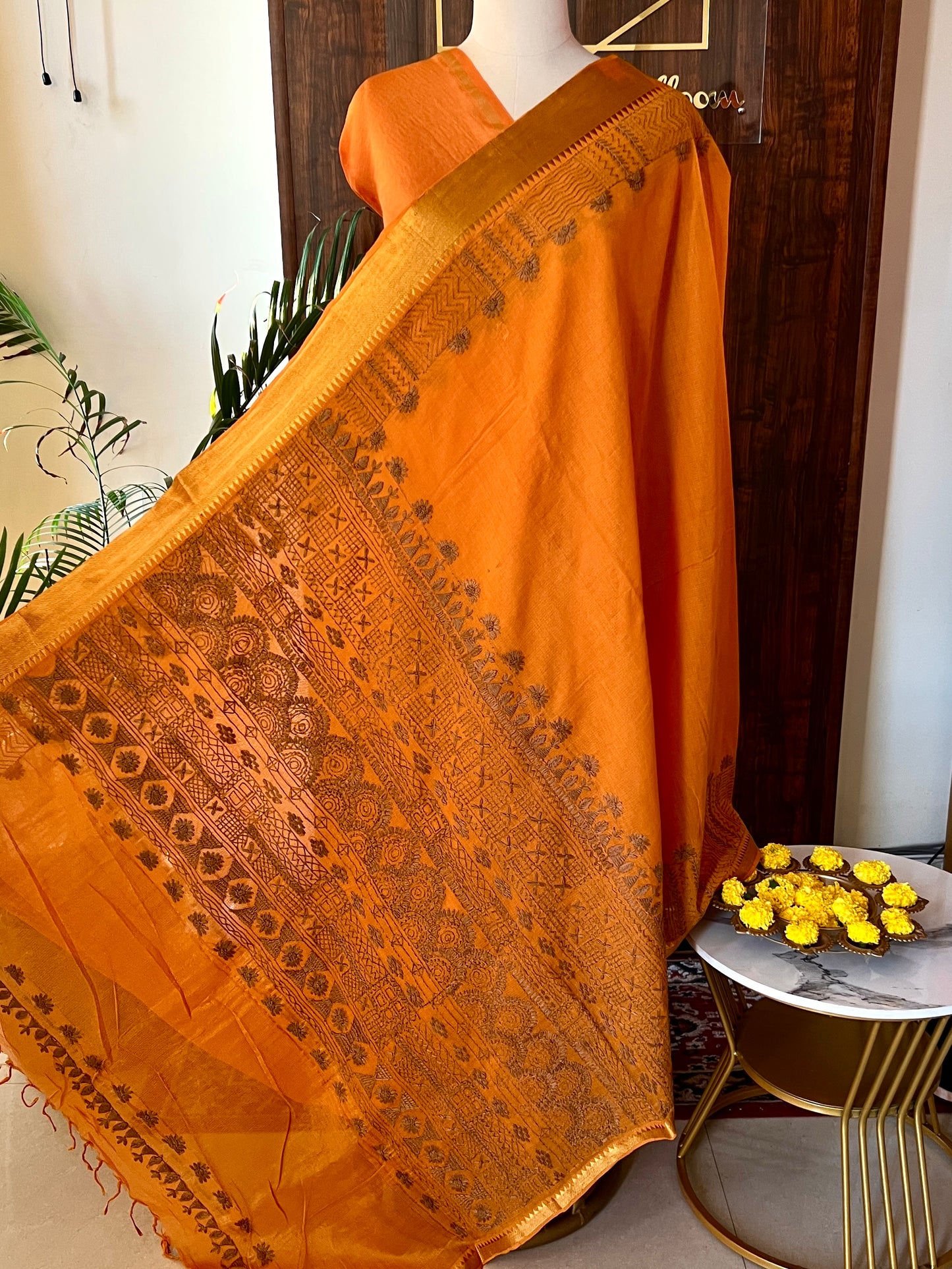 HANDLOOM COTTON CHANDERI SAREE