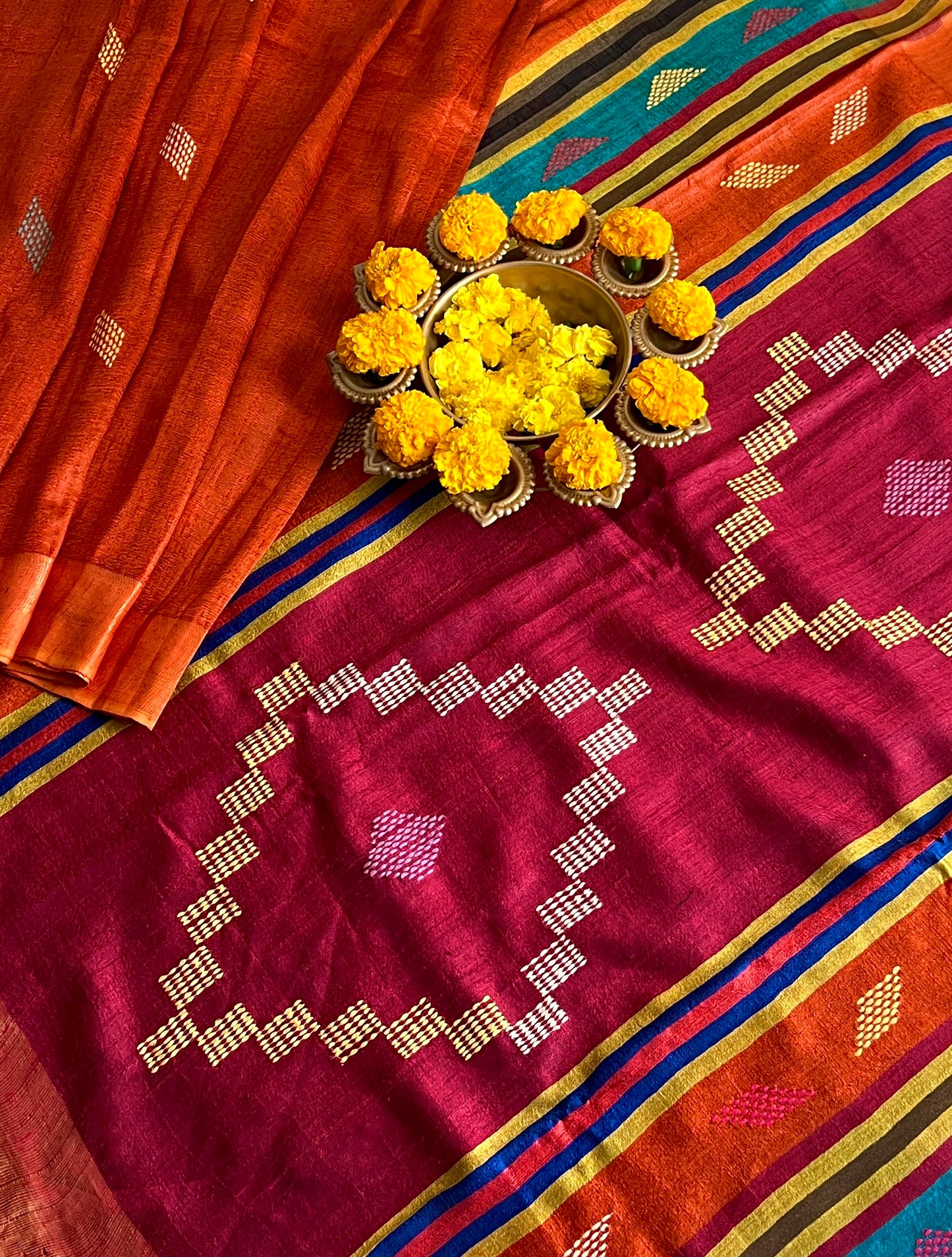 GHICHA TUSSAR SILK SAREE