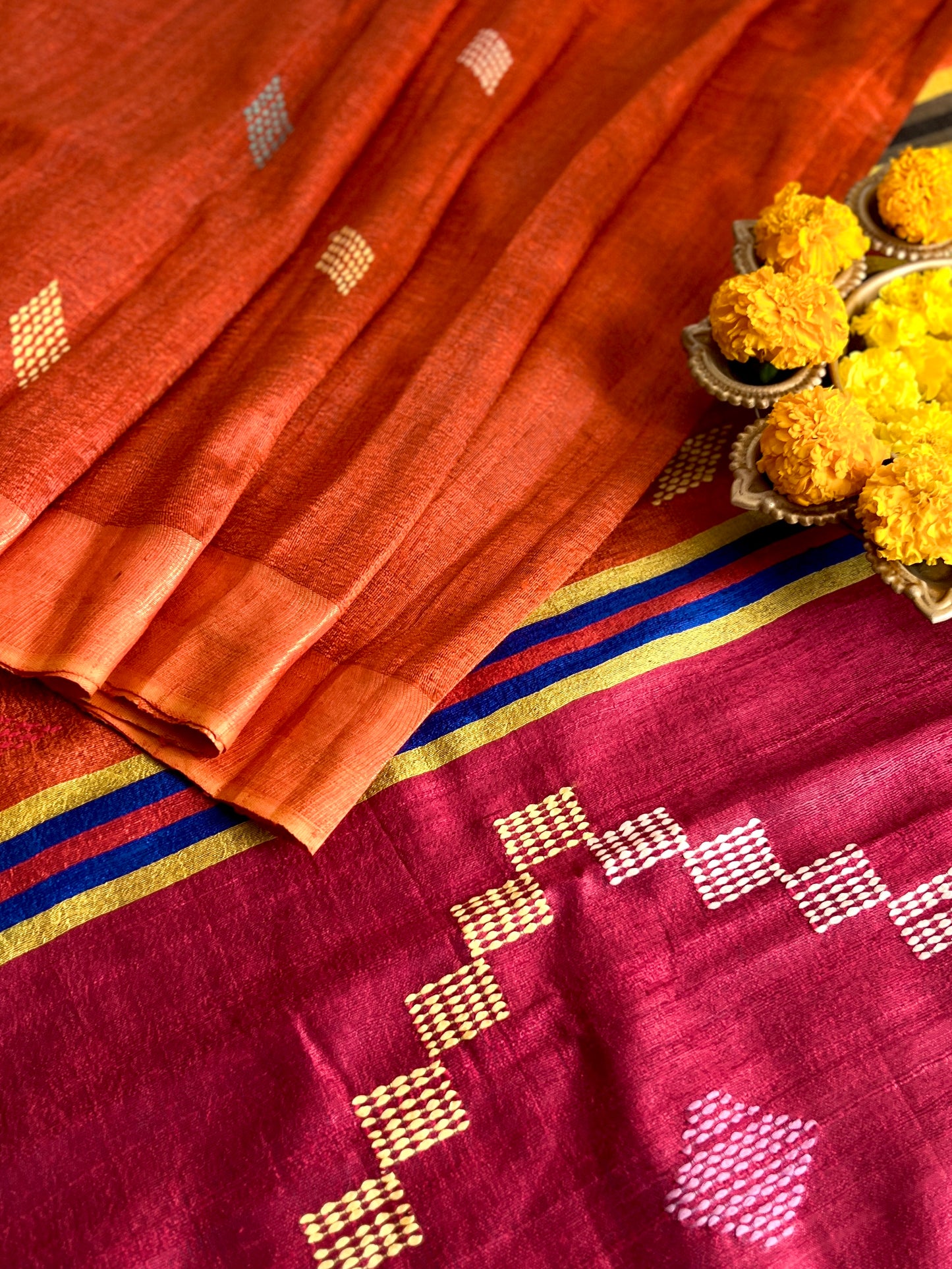 GHICHA TUSSAR SILK SAREE