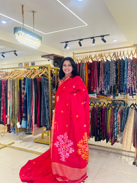 LINEN JAMDANI SAREE (PH4758)