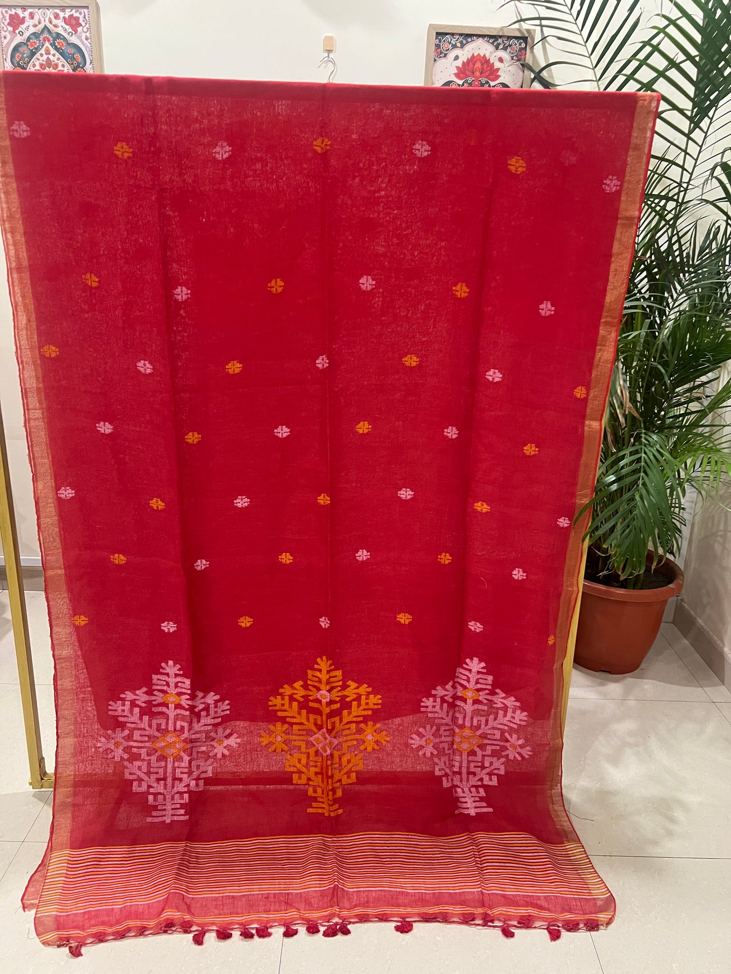 LINEN JAMDANI SAREE (PH4758)