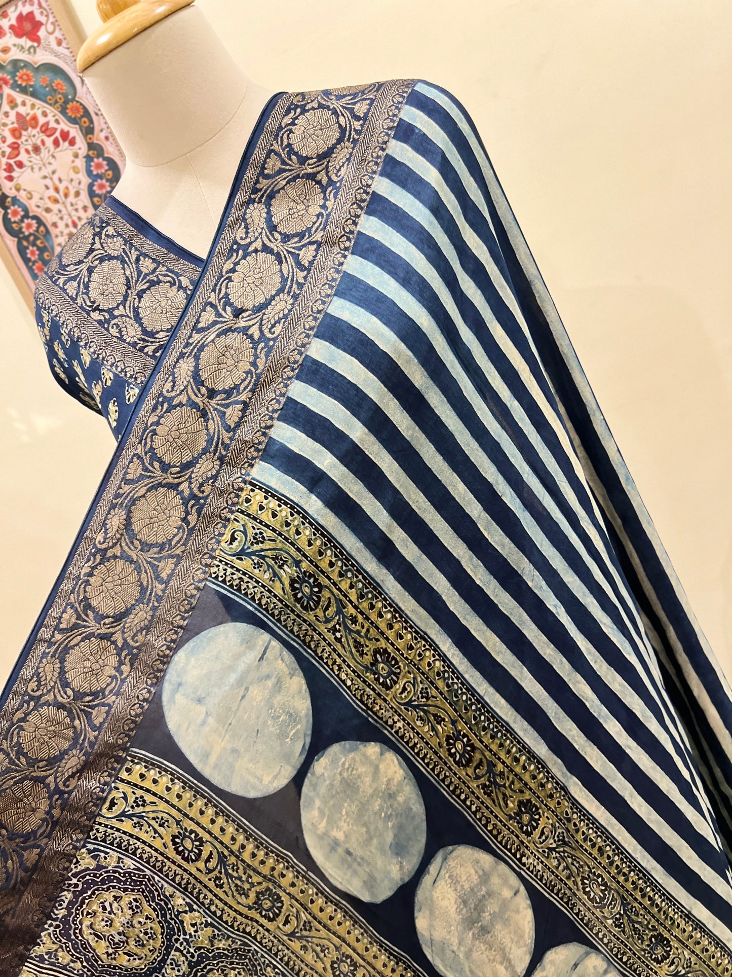 AJRAKH DOLA SILK SAREE (PH4812)