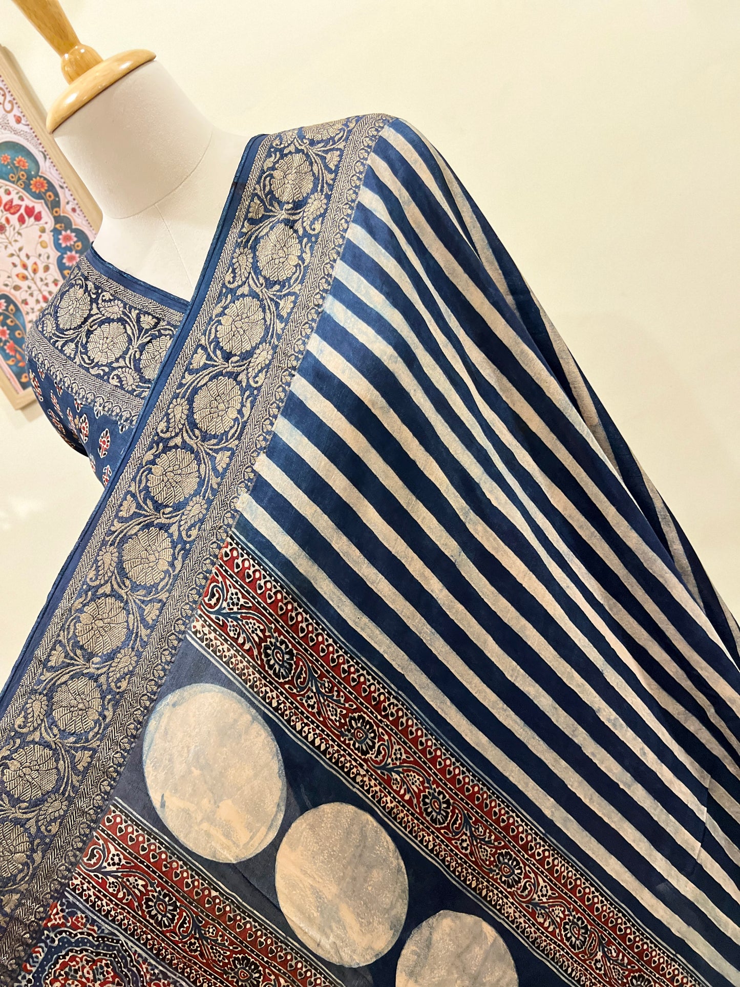 AJRAKH DOLA SILK SAREE (PH4813)