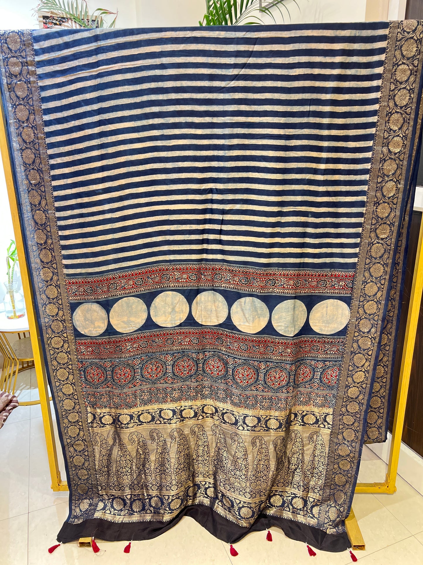 AJRAKH DOLA SILK SAREE (PH4813)