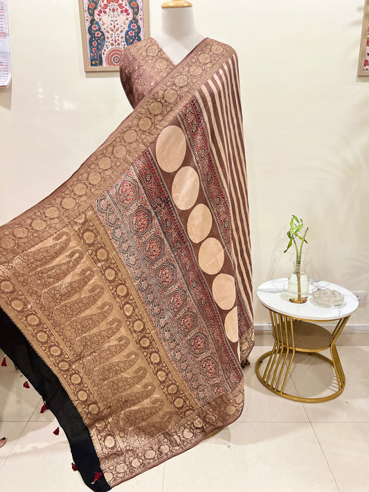 AJRAKH DOLA SILK SAREE (PH4815)