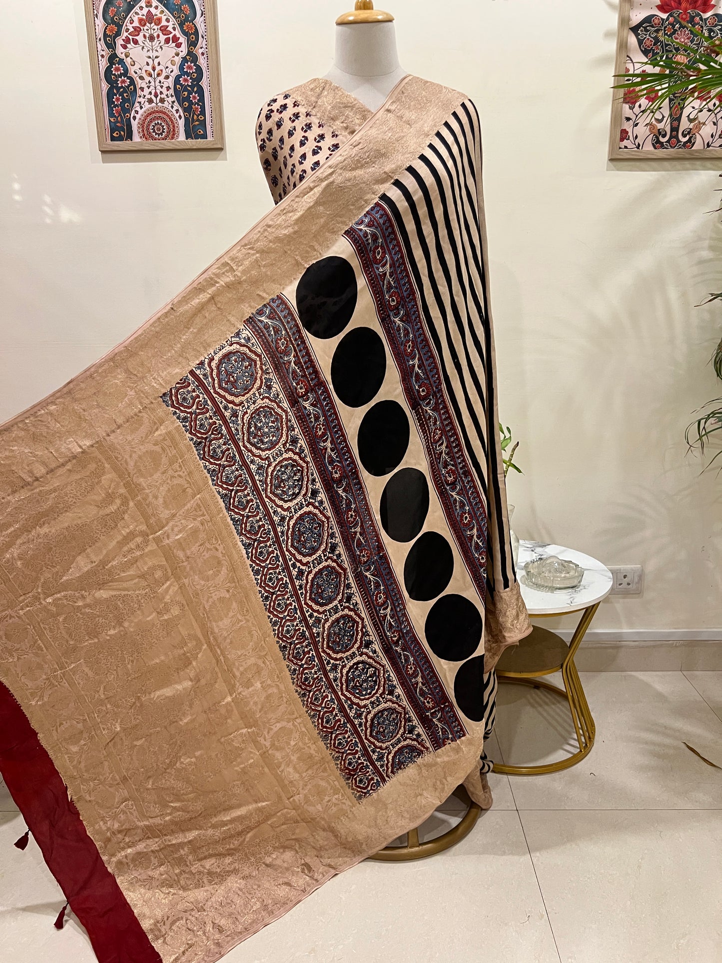 AJRAKH DOLA SILK SAREE (PH4817)