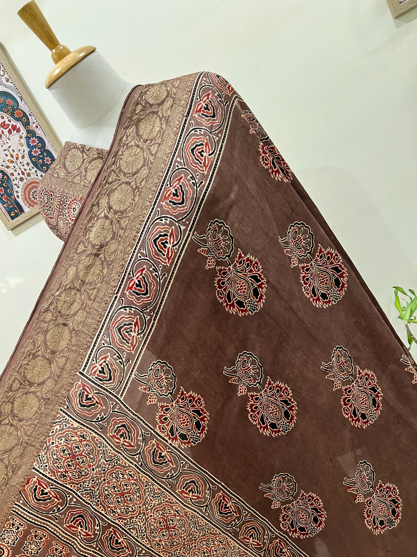 AJRAKH DOLA SILK SAREE (PH4818)