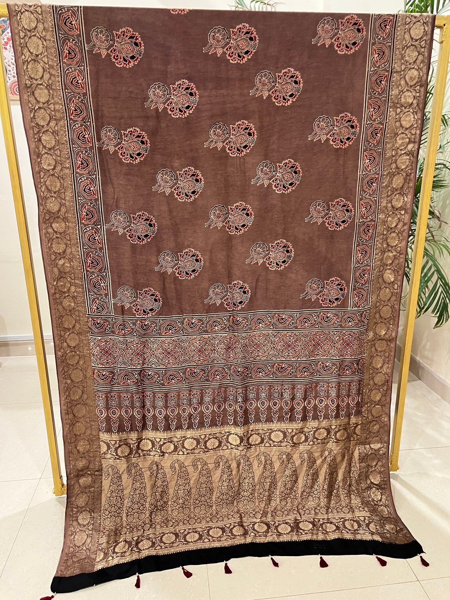 AJRAKH DOLA SILK SAREE (PH4818)