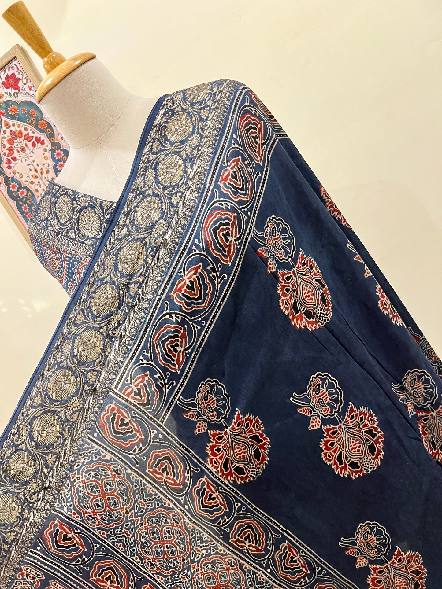 AJRAKH DOLA SILK SAREE (PH4820)