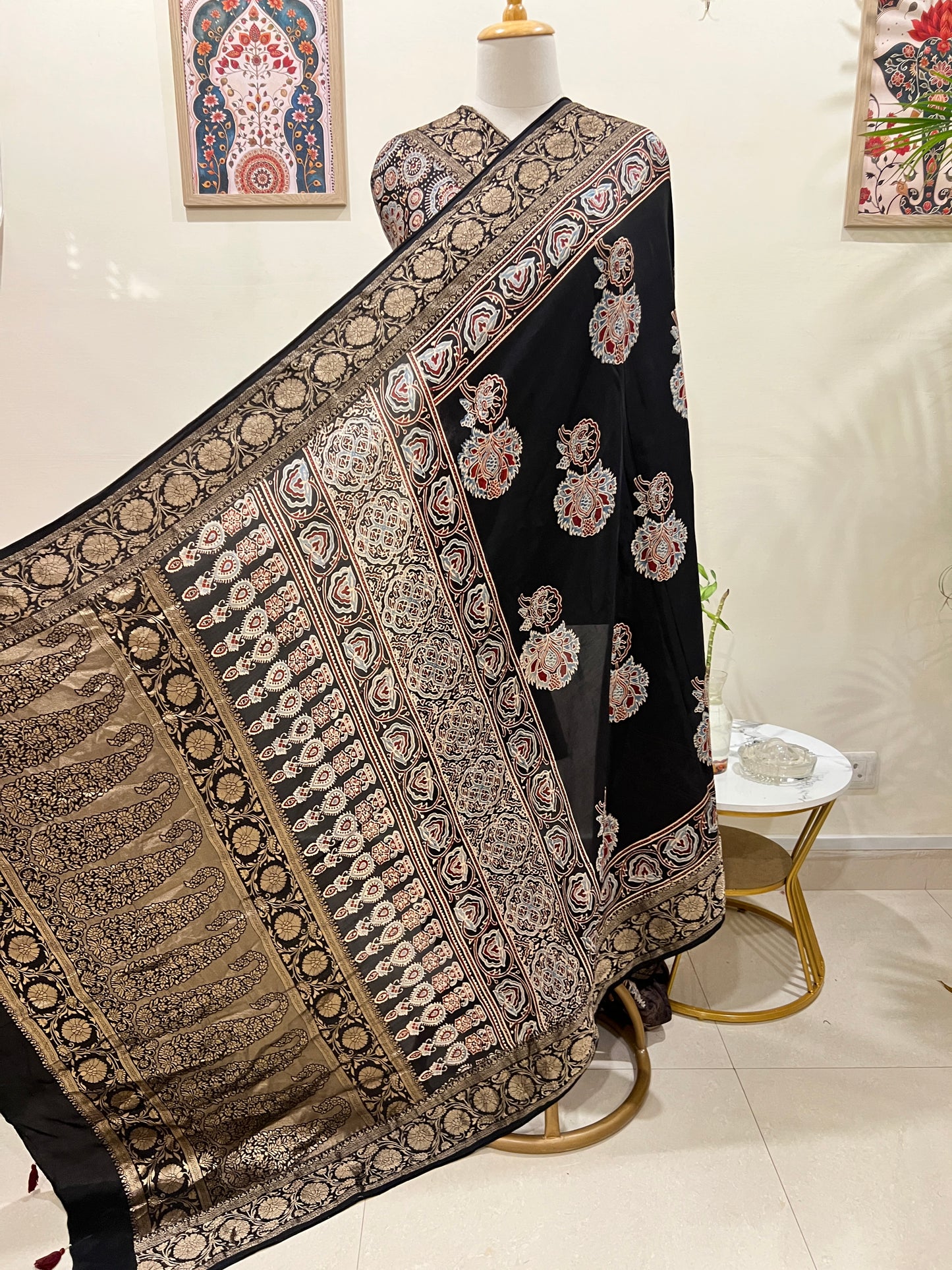 AJRAKH DOLA SILK SAREE (PH4821)