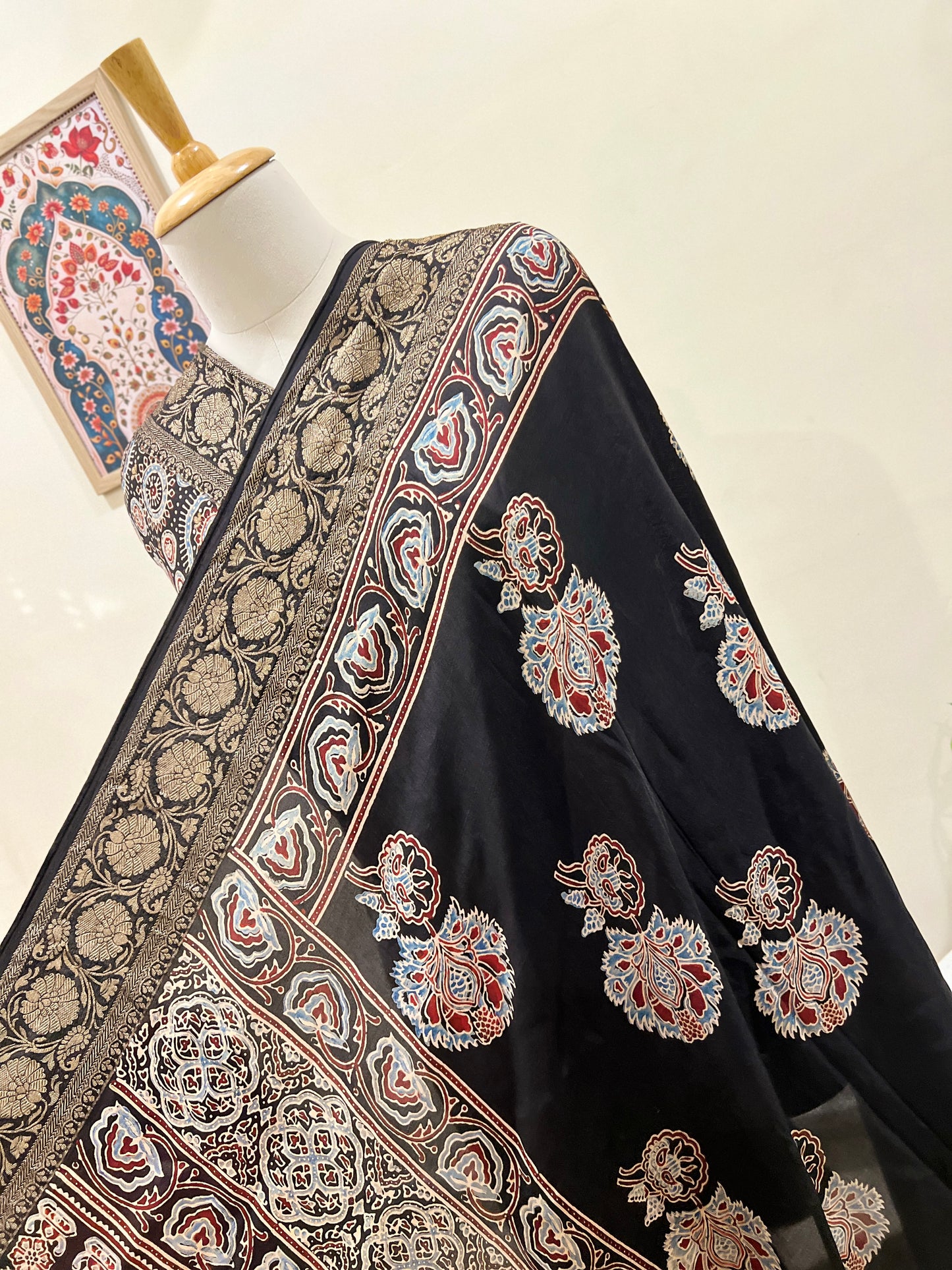 AJRAKH DOLA SILK SAREE (PH4821)