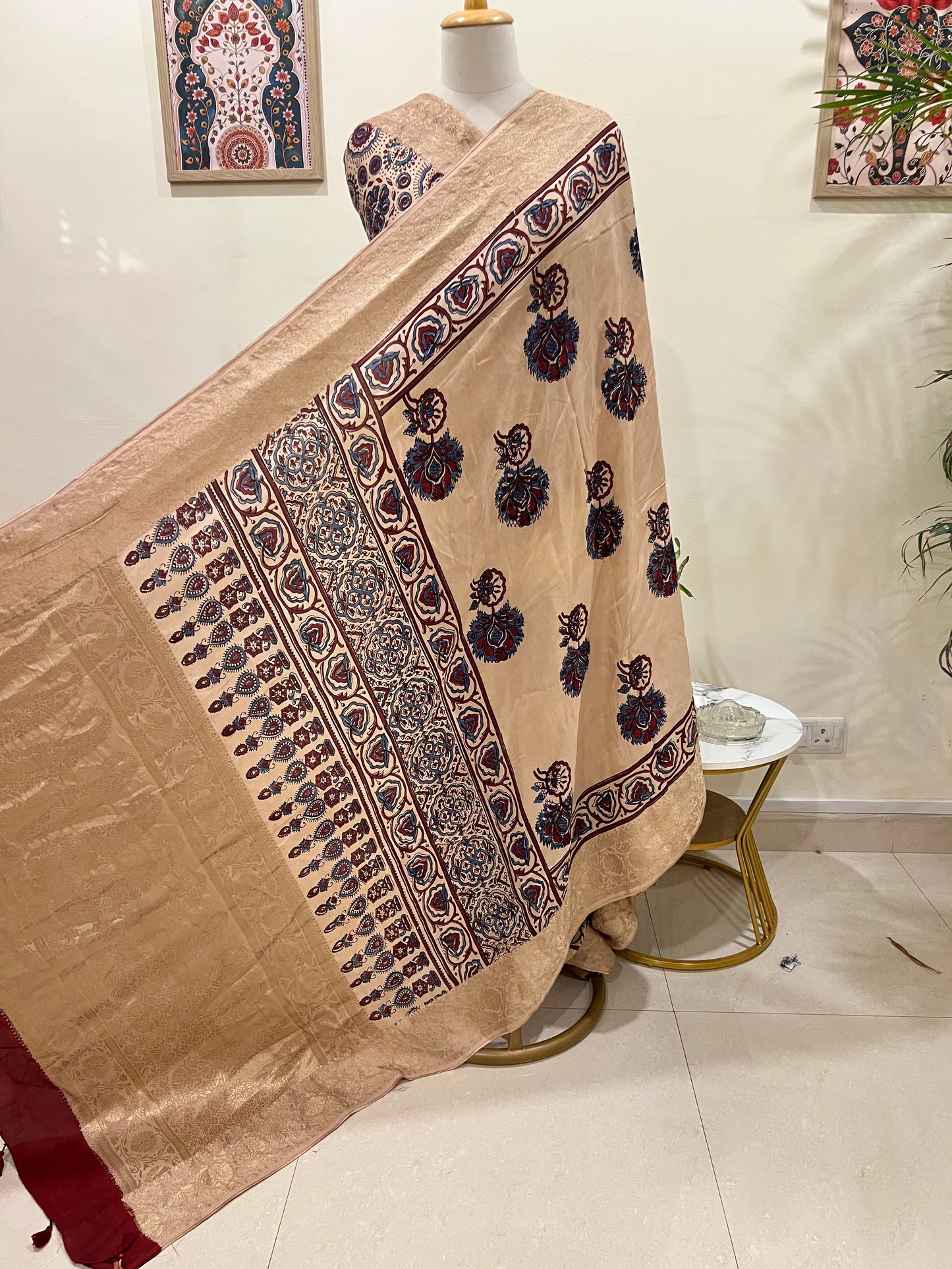 AJRAKH DOLA SILK SAREE (PH4822)