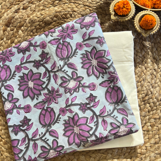 "Feel the Breeze in Pure Cotton Block Print – Unstitched Perfection 💫"