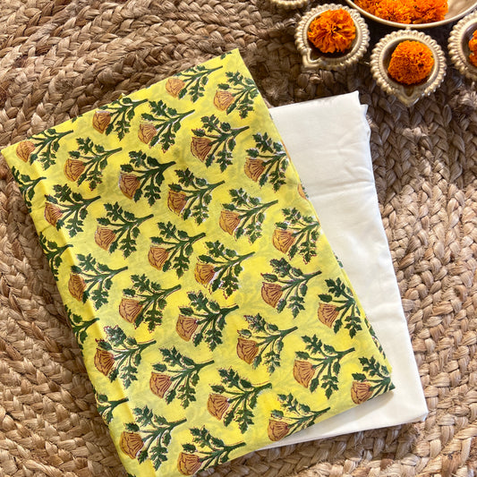 "Feel the Breeze in Pure Cotton Block Print – Unstitched Perfection 💫"