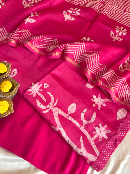 FINE CHANDERI SILK SUIT