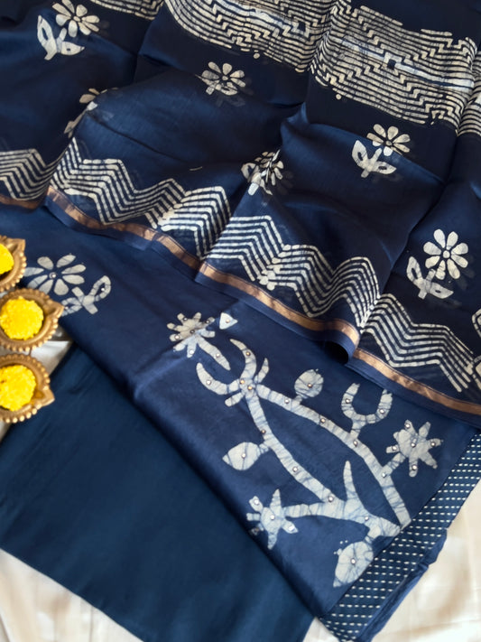 FINE CHANDERI SILK SUIT