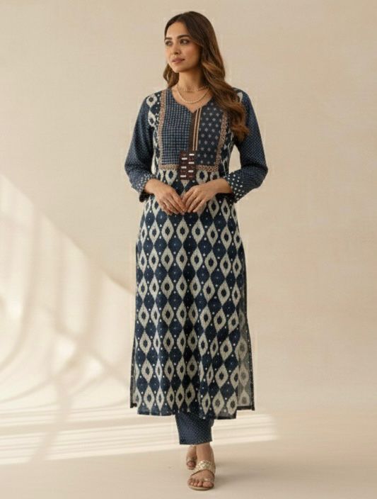 COTTON INDIGO KURTI