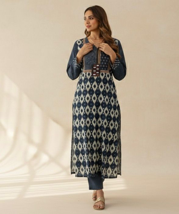 COTTON INDIGO KURTI