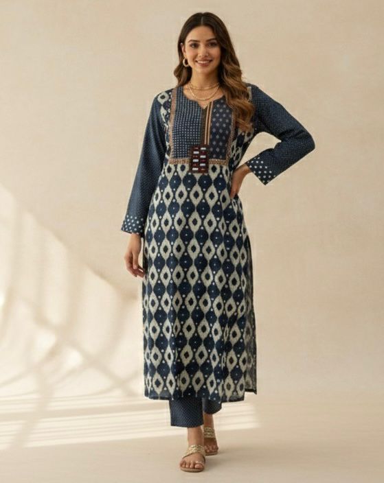 COTTON INDIGO KURTI