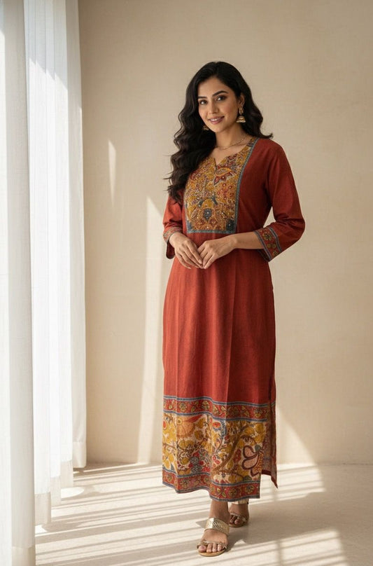 COTTON KALAMKARI KURTI