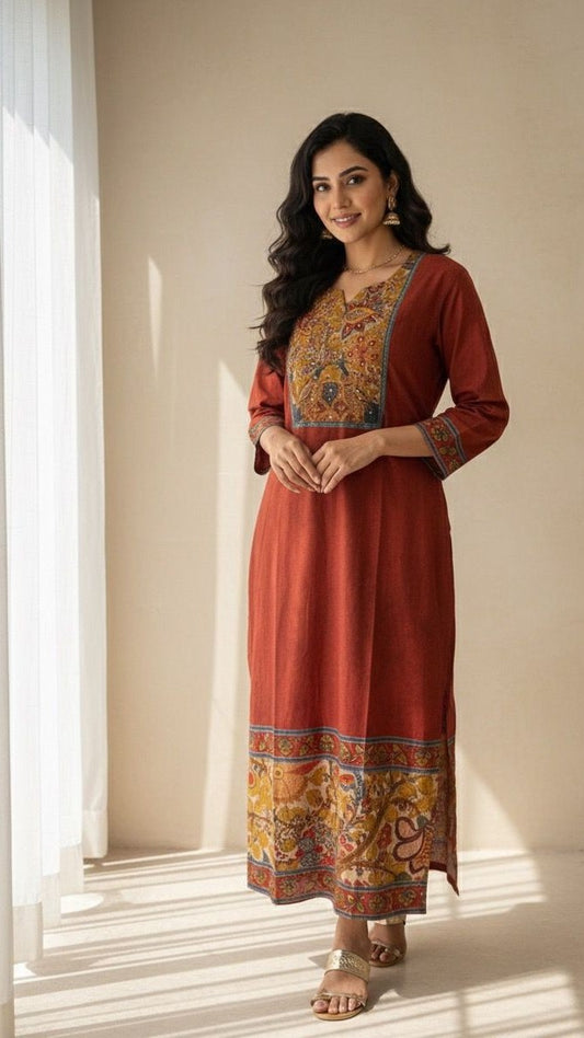 COTTON KALAMKARI KURTI (PH5143)