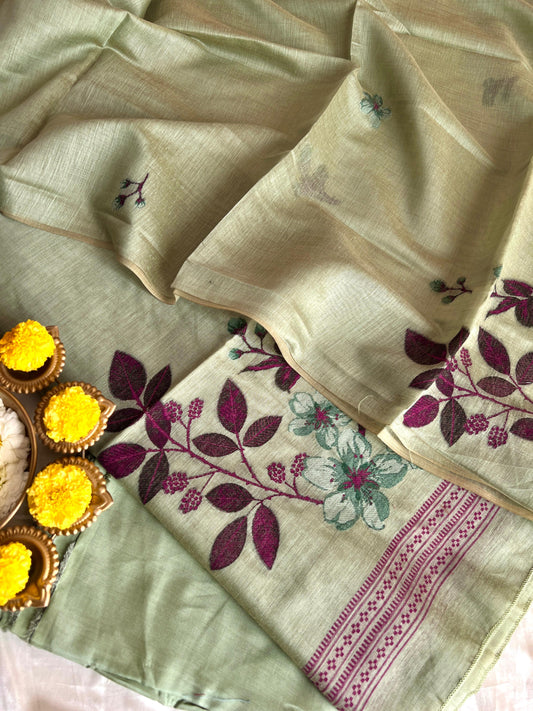 SLUB CHANDERI SUIT