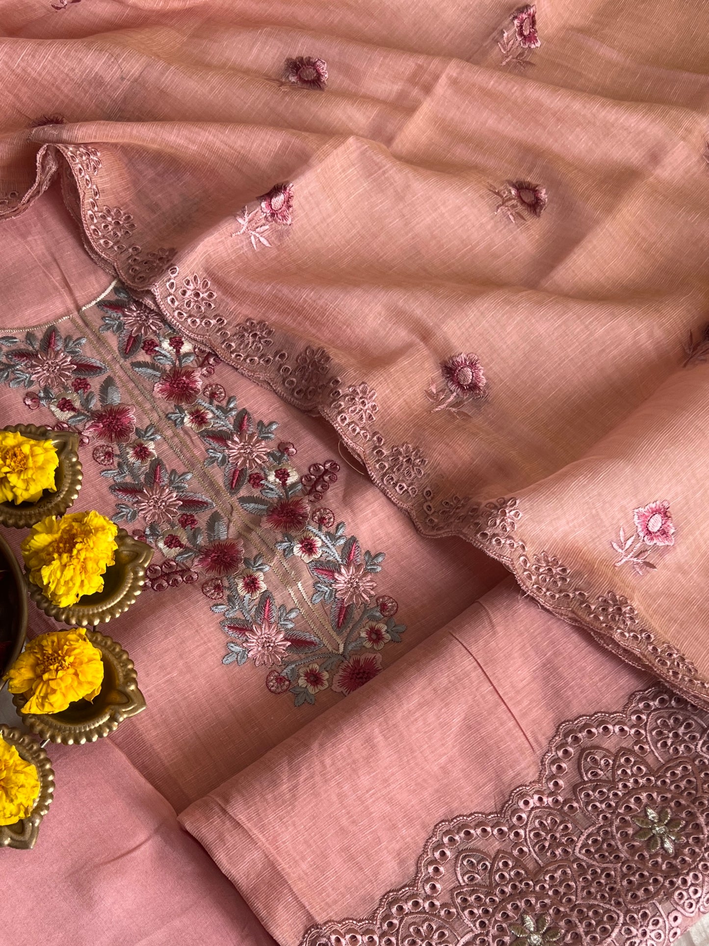 LINEN JAMDANI SUIT
