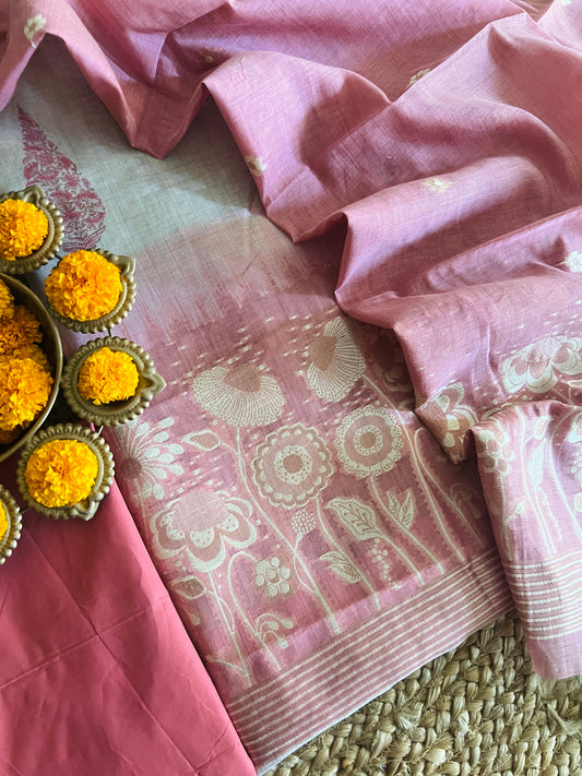 SLUB CHANDERI SUIT (PH7428)