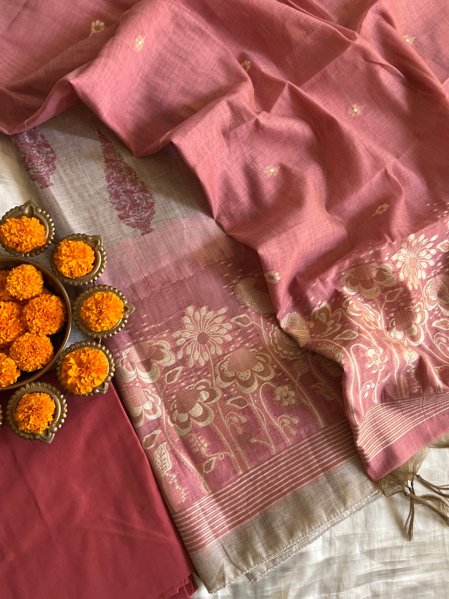 SLUB CHANDERI SUIT (PH7428)
