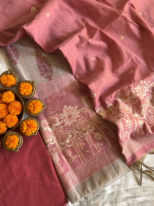 SLUB CHANDERI SUIT (PH7428)
