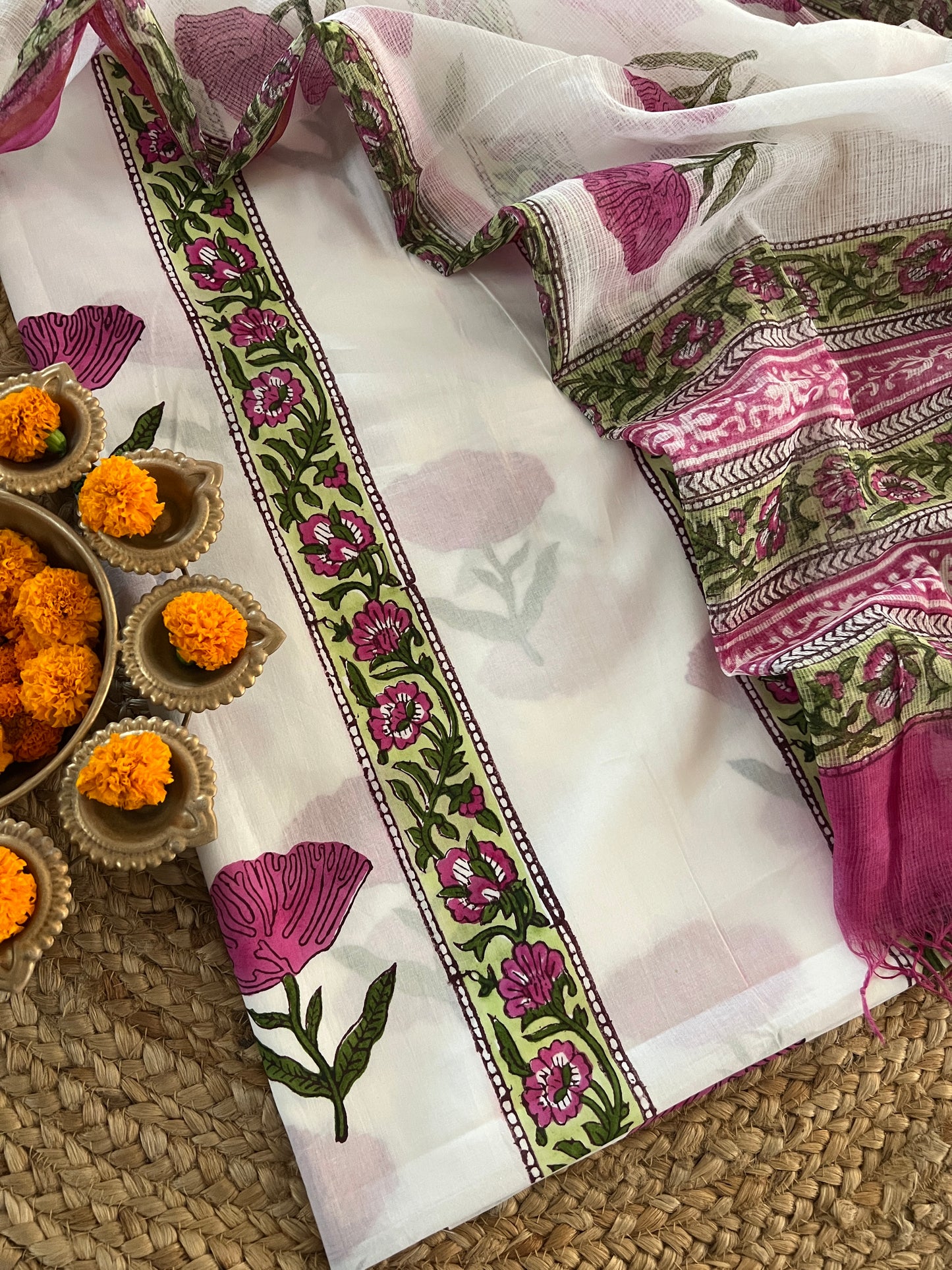 COTTON BLOCK PRINT SUIT (PH8322)