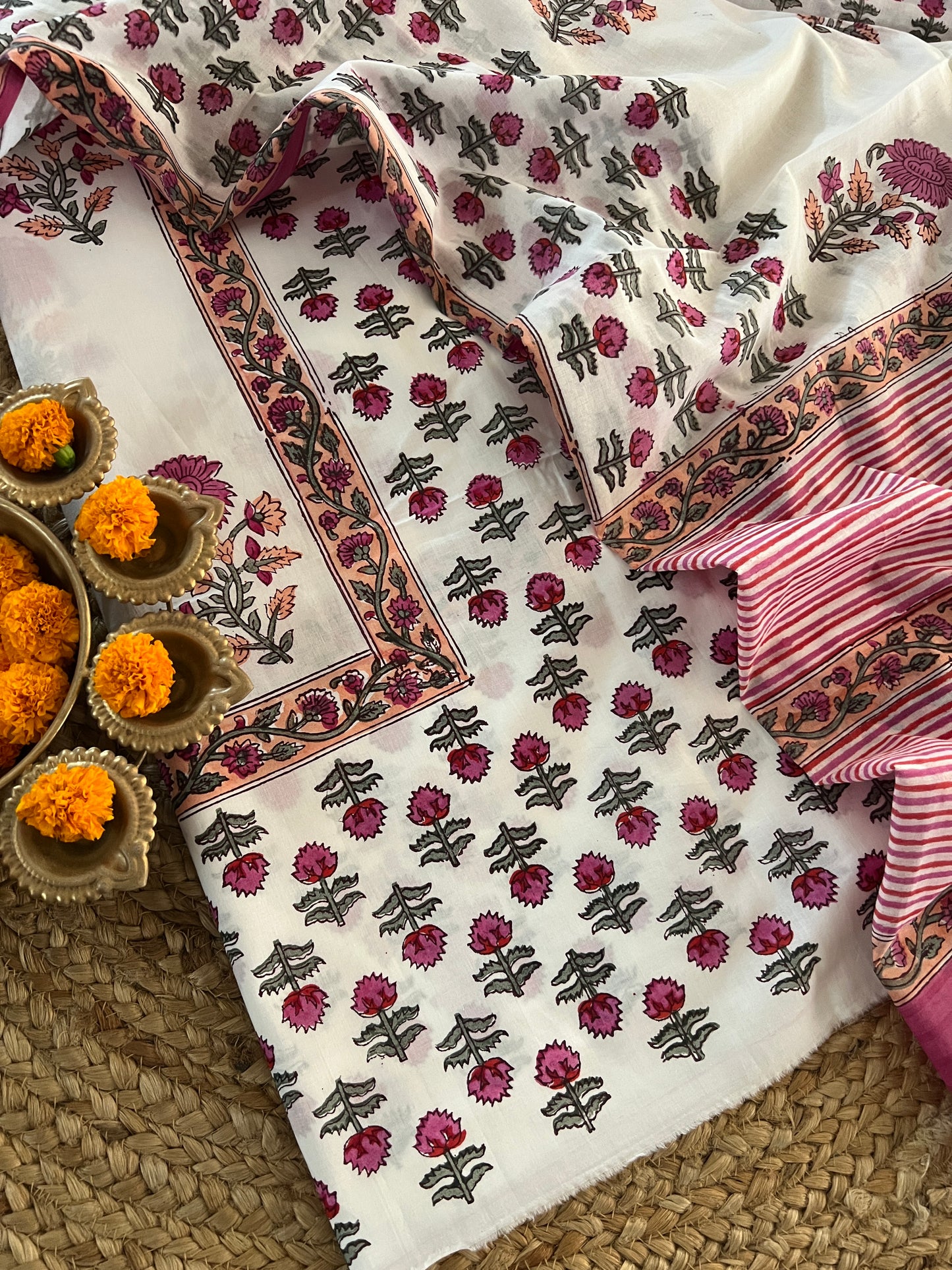 COTTON BLOCK PRINT SUIT (PH8326)