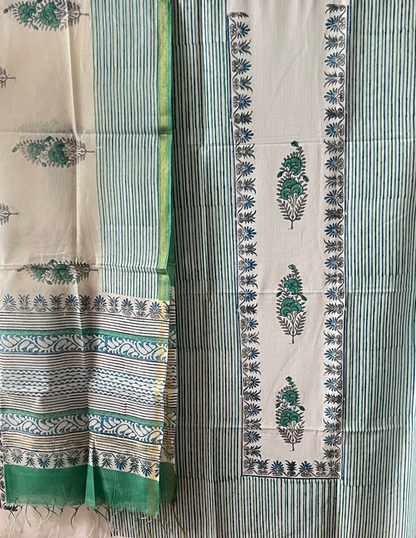 COTTON BLOCK PRINT SUIT (PH8327)
