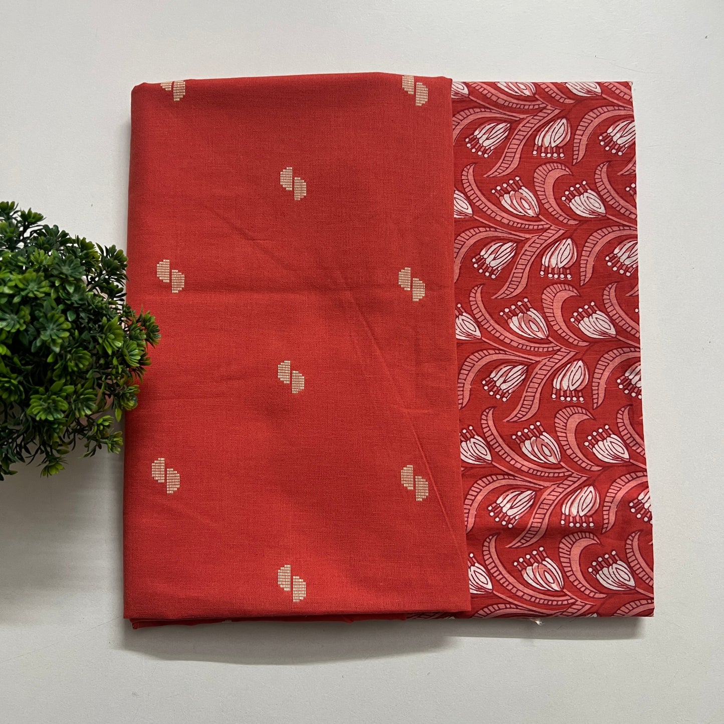 Soft Handloom Cotton With Pure Cotton Hand Block Print Combo Set (PH8560)