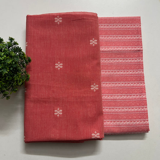 Soft Handloom Cotton With Pure Cotton Hand Block Print Combo Set (PH8564)