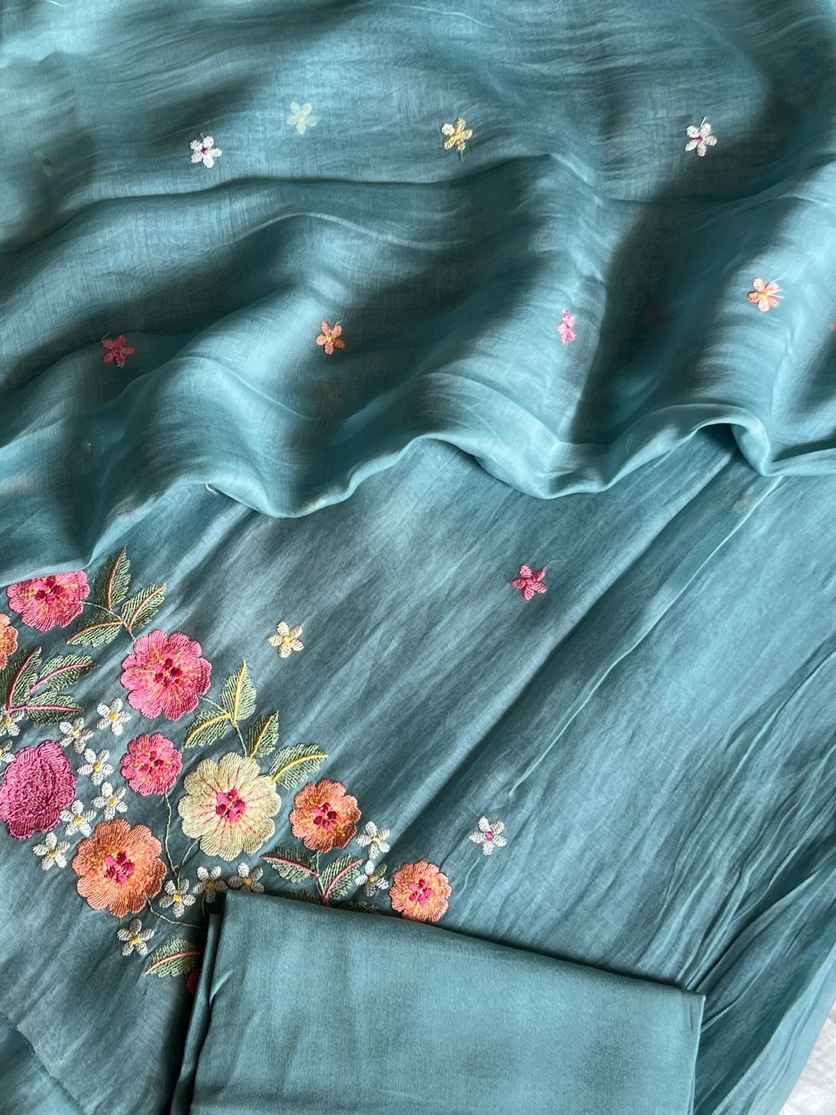 Prakriti Atelier | Pure Fine Mul Chanderi Embroidered Premium Designer Suit Set (PH8994)