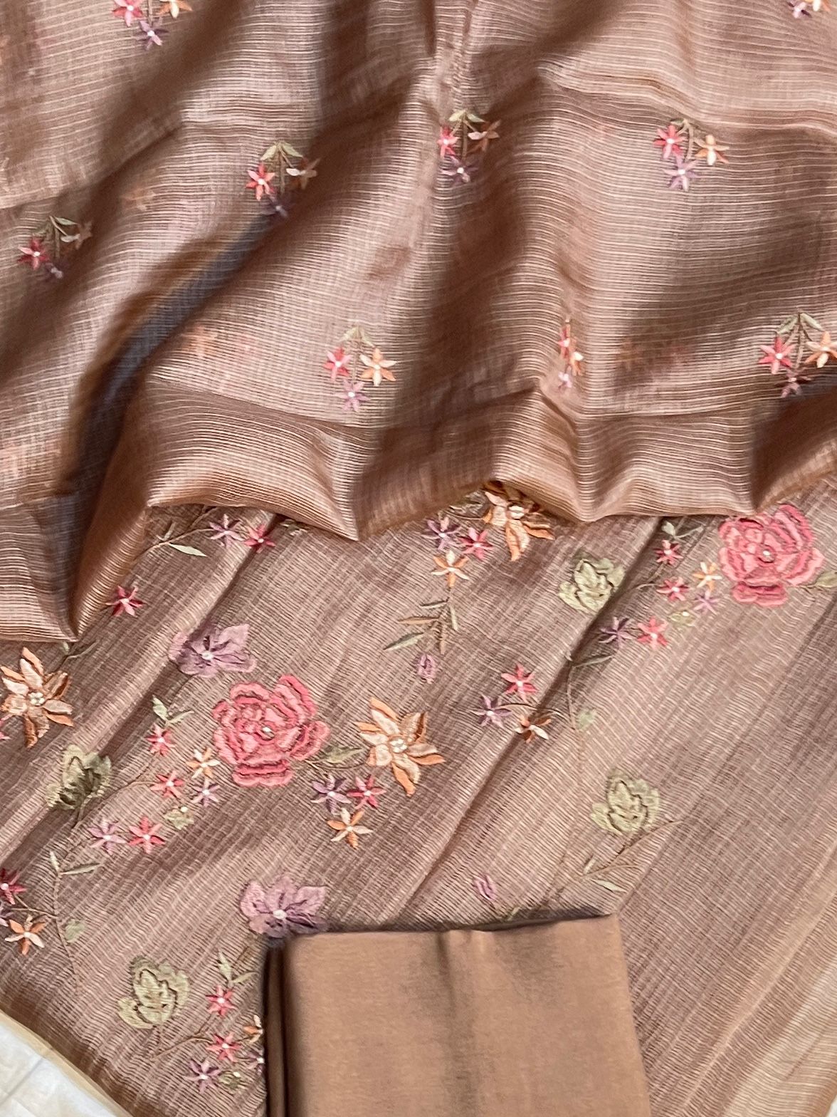 Prakriti Atelier | Pure Kota Tusser Fine Heavy Embroidery Premium Designer Suit Set (PH9004)