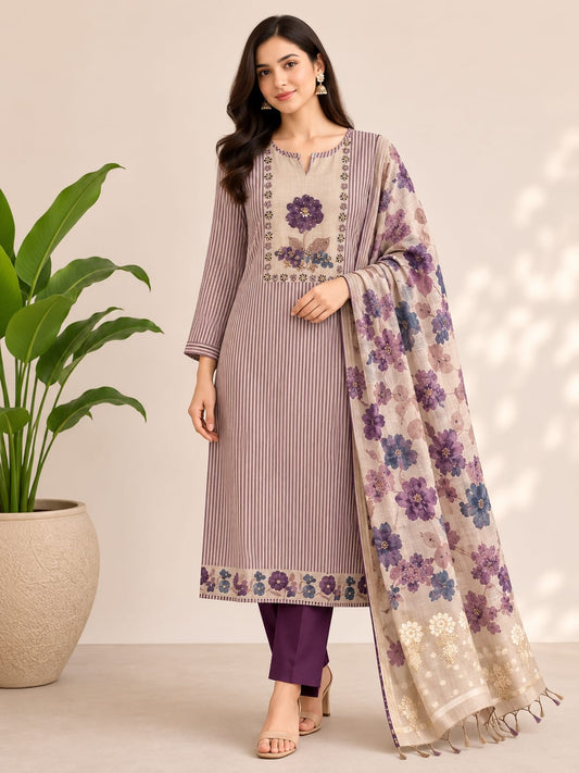 SLUB CHANDERI SUIT (PH9023)