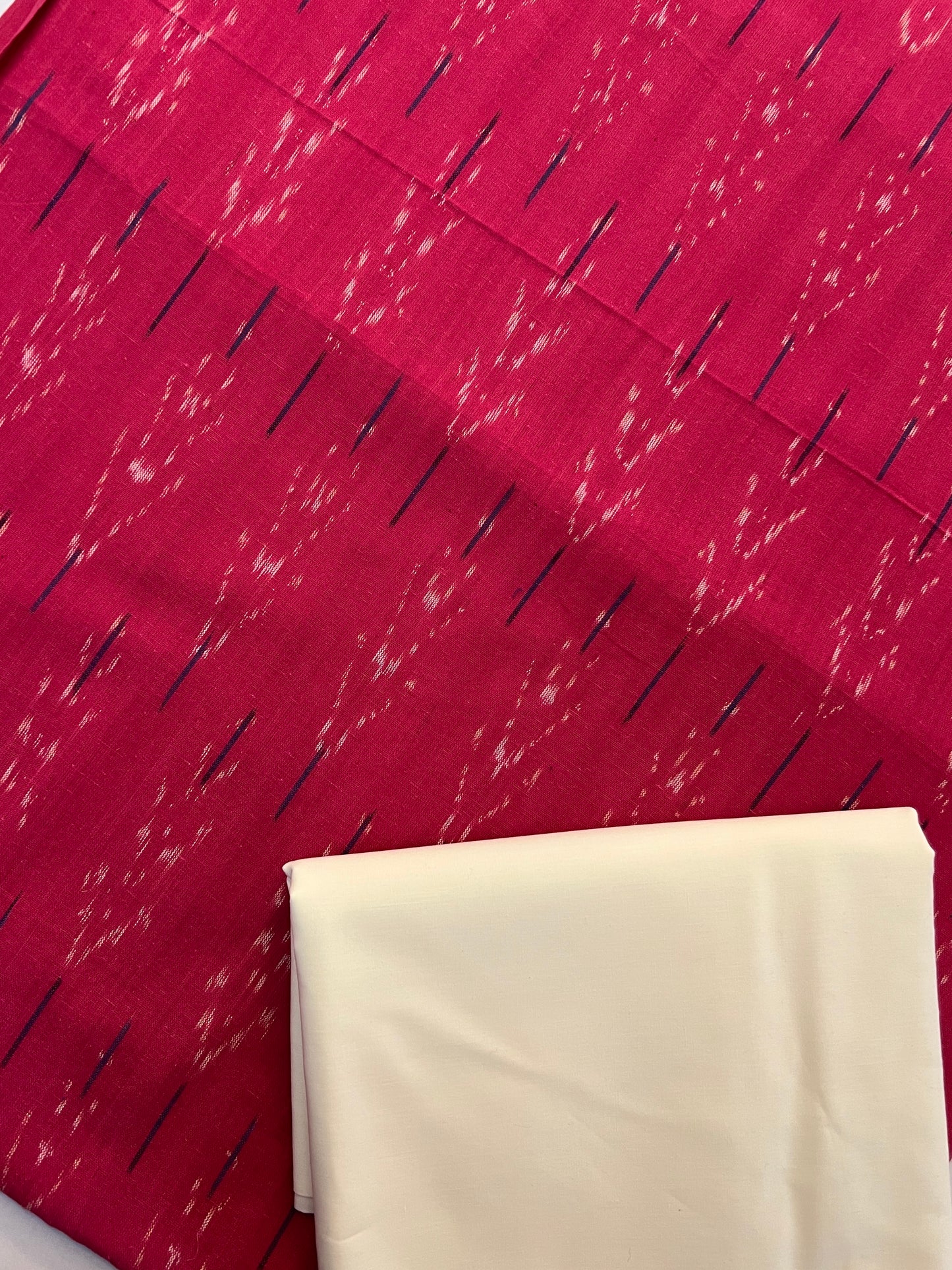 Soft Handloom Ikat Cotton With Pure Cotton Bottom Combo Set (PH9056)