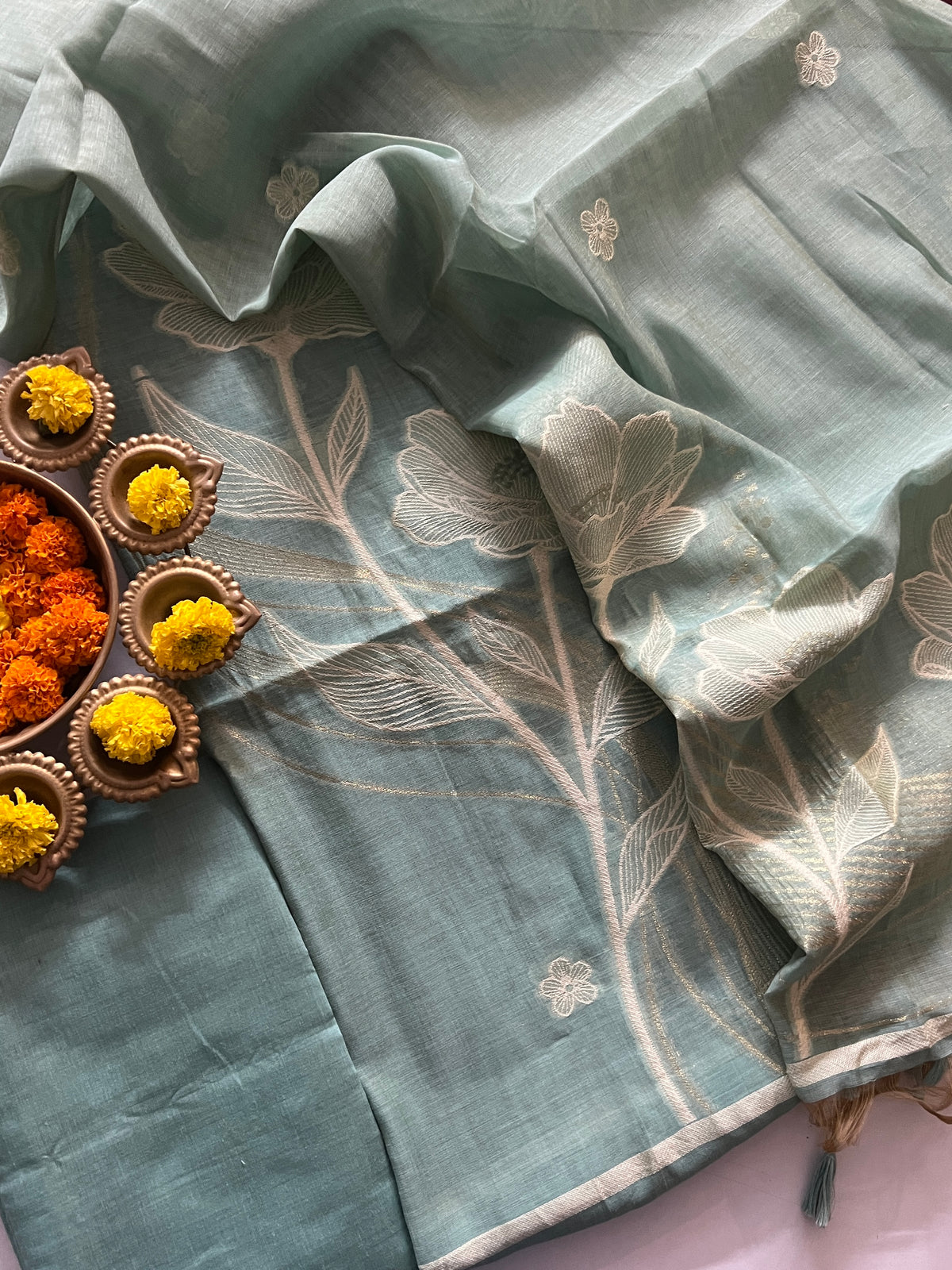 SLUB CHANDERI SUIT (PH9455)