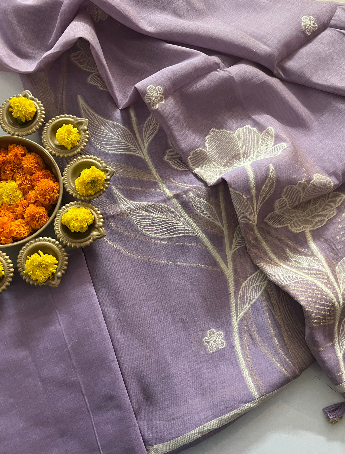 SLUB CHANDERI SUIT (PH9457)